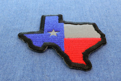 Reflective Texas Map Flag Patch - 3x3 inch