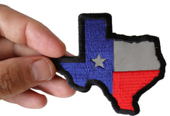 Reflective Texas Map Flag Patch - 3x3 inch