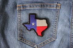 Reflective Texas Map Flag Patch - 3x3 inch