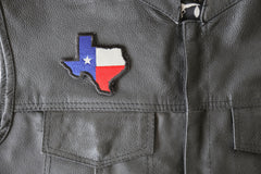 Reflective Texas Map Flag Patch - 3x3 inch