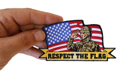 Saluting Soldier Patch - 4.5x2.4 inch