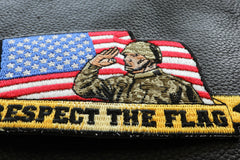 Saluting Soldier Patch - 4.5x2.4 inch