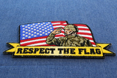 Saluting Soldier Patch - 4.5x2.4 inch