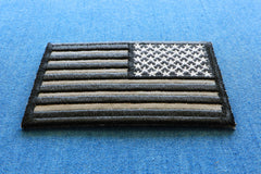 Reverse Black Reflective US Flag Patch - 3x2 inch