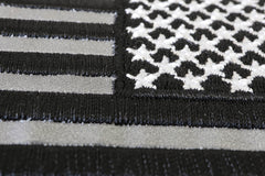 Reflective American Flag Patch Reversed 4 inch Wide - 4x2.5 inch