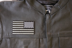 Reflective American Flag Patch Reversed 4 inch Wide - 4x2.5 inch