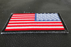 Reversed American Flag with Black Borders Patch - 3x2 inch