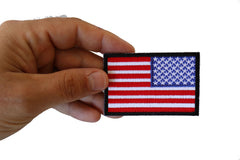 Reversed American Flag with Black Borders Patch - 3x2 inch