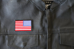 Reversed American Flag with Black Borders Patch - 3x2 inch