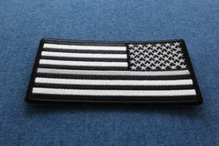 Reversed Silver Line Corrections Officer American Flag Patch - 3.5x2 inch