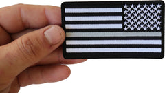 Reversed Silver Line Corrections Officer American Flag Patch - 3.5x2 inch