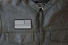 Reversed Silver Line Corrections Officer American Flag Patch - 3.5x2 inch