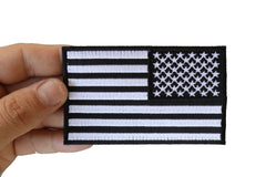 Reversed US Flag Black White Patch 4 Inch - 4x2.5 inch