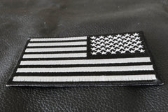 Reversed US Flag Black White Patch 4 Inch - 4x2.5 inch