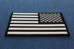 Reversed US Flag Black White Patch 4 Inch - 4x2.5 inch