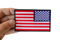 Reversed US Flag Patch 4 Inch Black Border - 4x2.5 inch