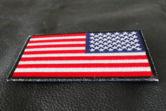 Reversed US Flag Patch 4 Inch Black Border - 4x2.5 inch