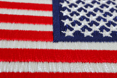 Reversed US Flag Patch 4 Inch Yellow Border - 4x2.5 inch