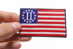 Second American Revolution Flag Patch  - 3.5x2.2 inch