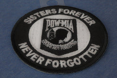 Sisters Forever POW MIA Patch - Embroidered - Sew or Iron on to Jackets - 3x3 inch