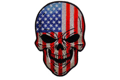 American Flag Skull Patch - 3x4.3 inch