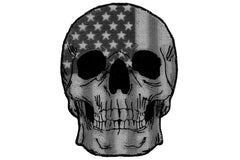 American Flag Skull Patch - 3x4 inch