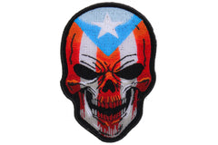 Puerto Rican Flag Skull Patch - 3x4.3 inch