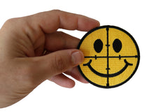 Sniper Scope Smiley Face Funny Iron on Patch - 3x3 inch