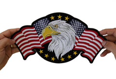 American Flag Eagle Patch - 12x6.5 inch