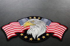 American Flag Eagle Patch - 12x6.5 inch