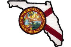 Florida Patch with State Seal and Map - 3x2.5 inch