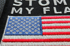 American Flag Patch - Stomp my Flag I'll Stomp your Ass - 3x3.6 inch