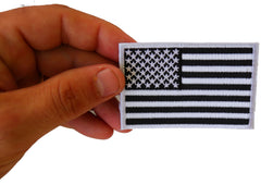 Subdued Black White US Flag Patch - 3x2 inch