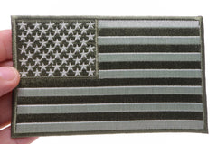 Subdued Green American Flag Patch - 5x3 inch