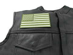 Subdued Green American Flag Patch - 5x3 inch