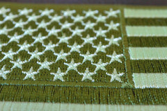 Subdued Green American Flag Patch - 5x3 inch