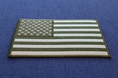 Subdued Green American Flag Patch - 5x3 inch