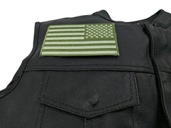 Green American Flag Patch Reversed - 5x3 inch