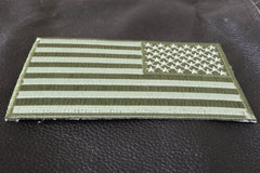 Green American Flag Patch Reversed - 5x3 inch