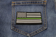 Subdued Green Stripe American Flag Patch - 3.5x2 inch