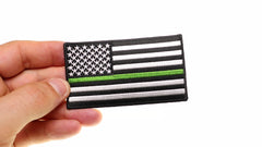 Subdued Green Stripe American Flag Patch - 3.5x2 inch