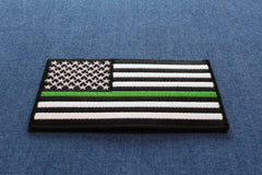 Subdued Green Stripe American Flag Patch - 3.5x2 inch