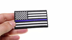 Subdued US Flag With Blue Stripe Patch - 3.5x2 inch