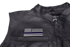 Subdued US Flag With Blue Stripe Patch - 3.5x2 inch