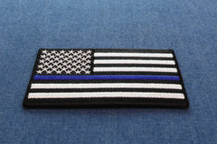 Subdued US Flag With Blue Stripe Patch - 3.5x2 inch