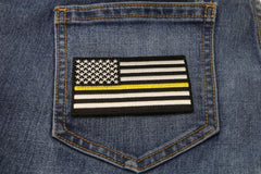 Subdued Yellow Stripe American Flag Patch - 3.5x2 inch