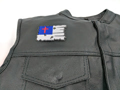 Tattered Christian Flag Patch - 3x2 inch