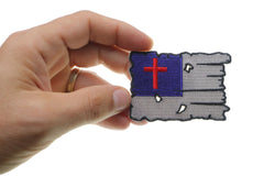 Tattered Christian Flag Patch - 3x2 inch