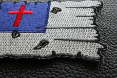 Tattered Christian Flag Patch - 3x2 inch