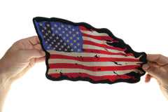 Waving American Flag Patch - 11.75x9 inch